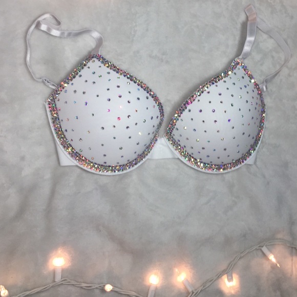 *NOW SOLD* Stunning Swarovski Crystals White Bra - Picture 5 of 8